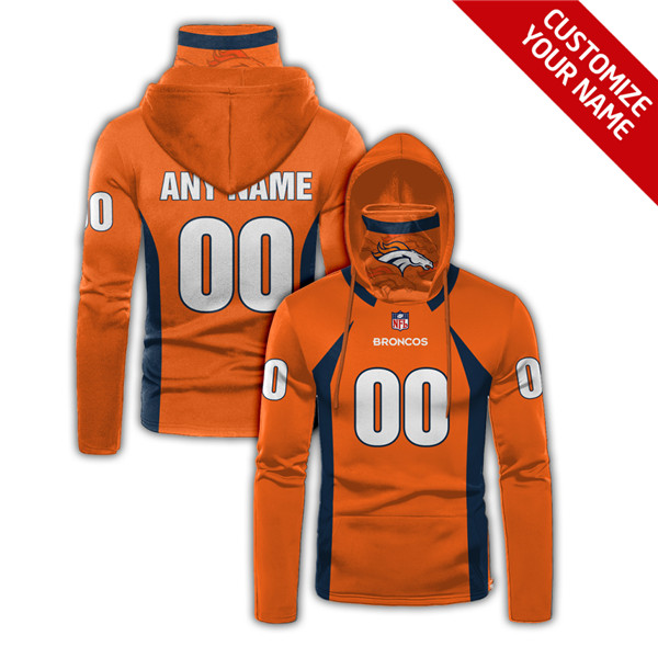 Men's Denver Broncos Orange 2020 Customize Hoodie Mask Men's Denver Broncos Orange 2020 Customize Hoodie Mask